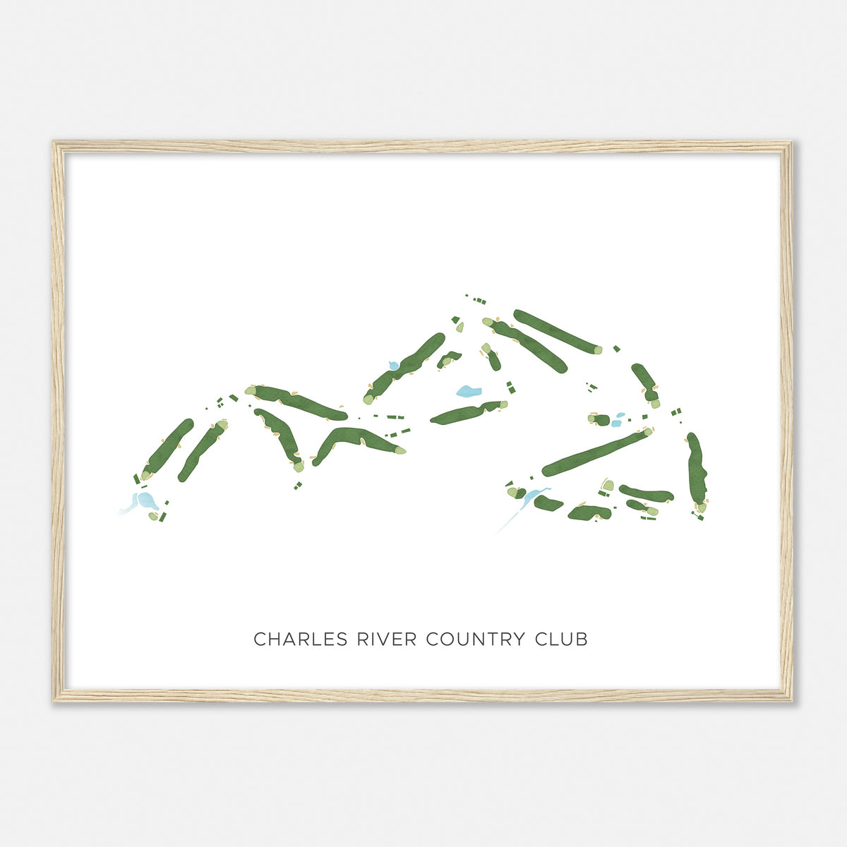 Print of Charles River Country Club Modern Map