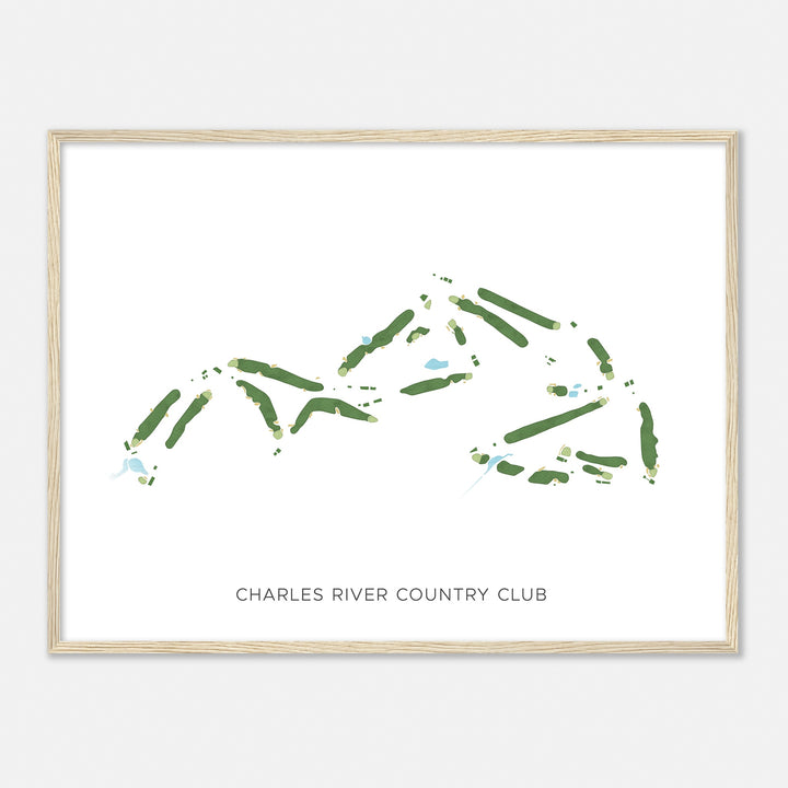 Print of Charles River Country Club Modern Map