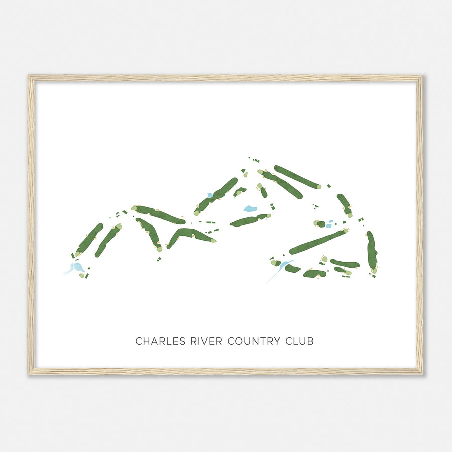 Print of Charles River Country Club Modern Map