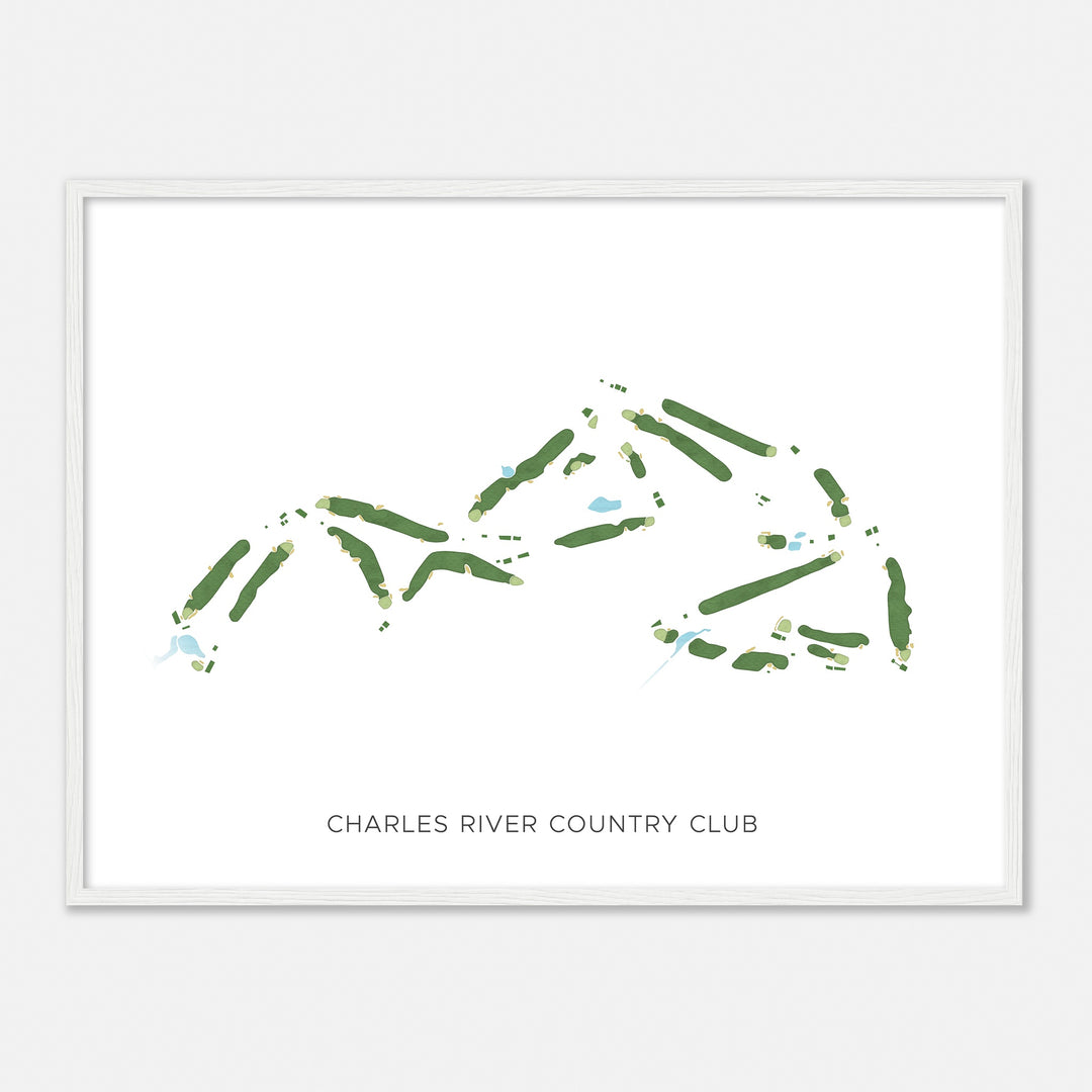Print of Charles River Country Club Modern Map