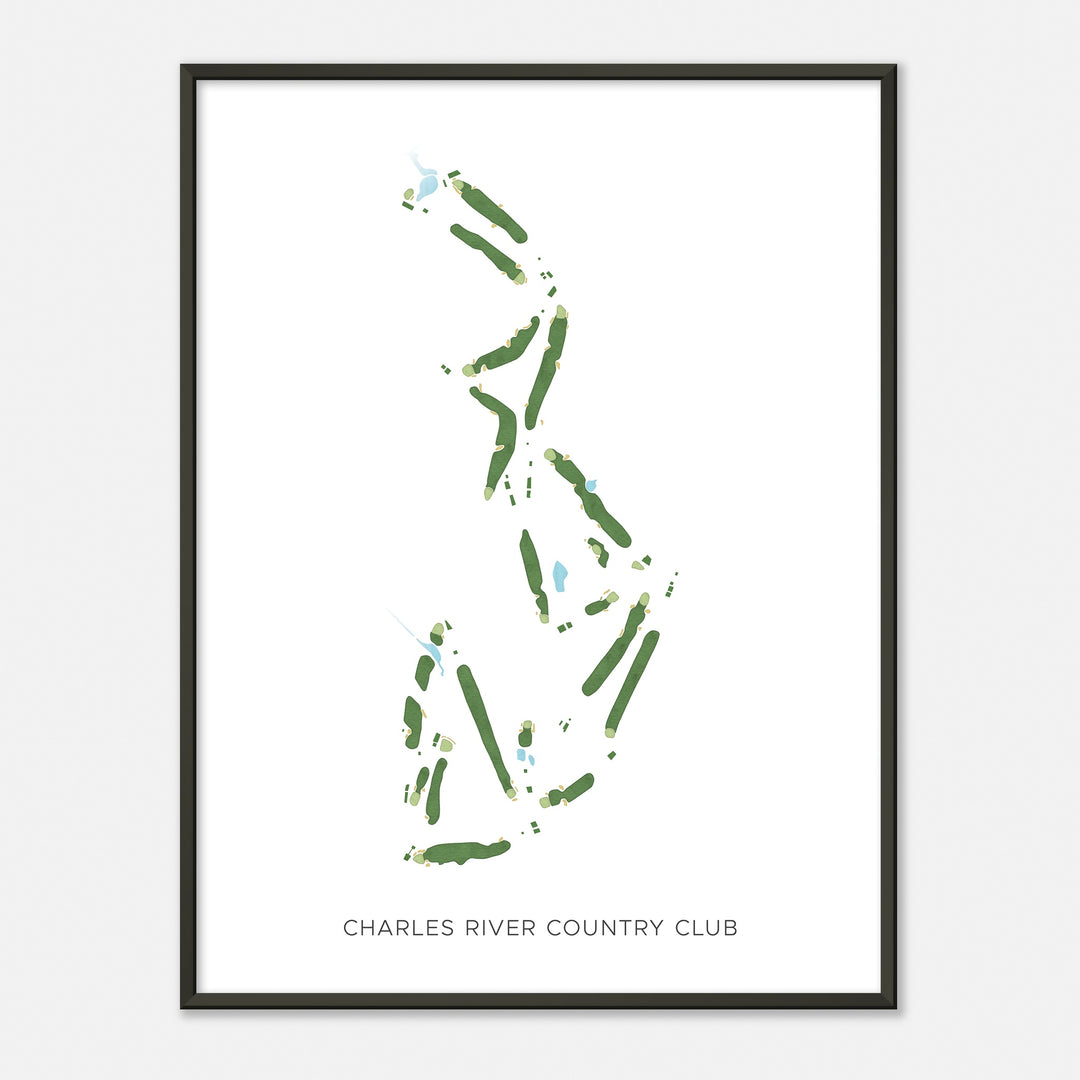 Print of Charles River Country Club Modern Map