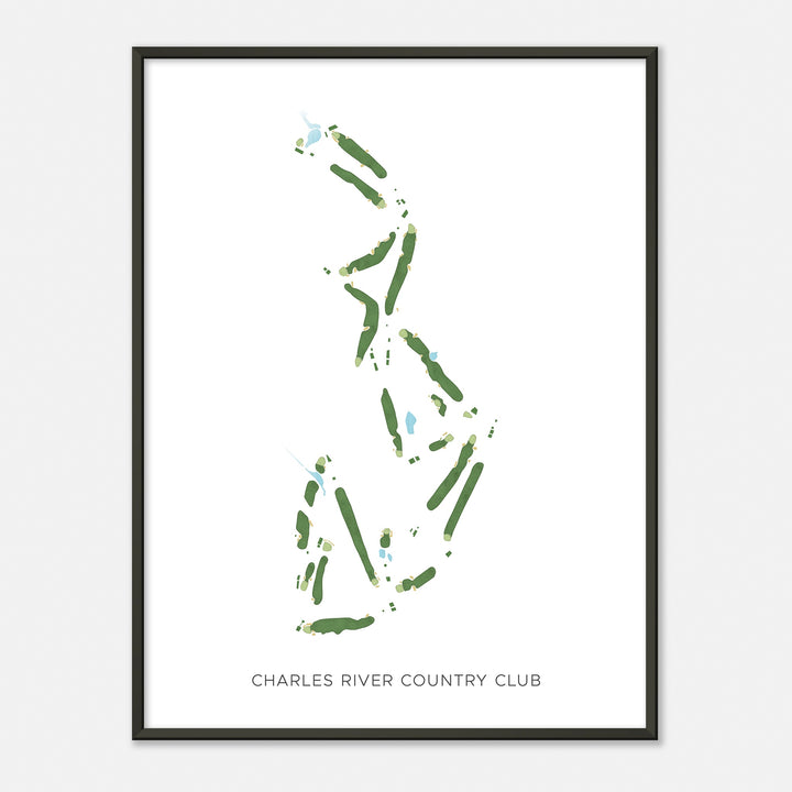 Print of Charles River Country Club Modern Map