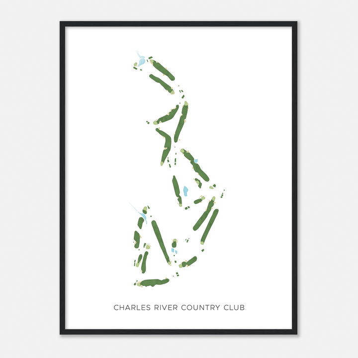 Print of Charles River Country Club Modern Map