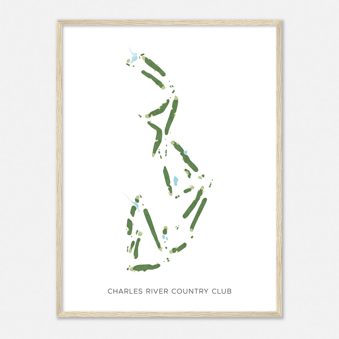Print of Charles River Country Club Modern Map
