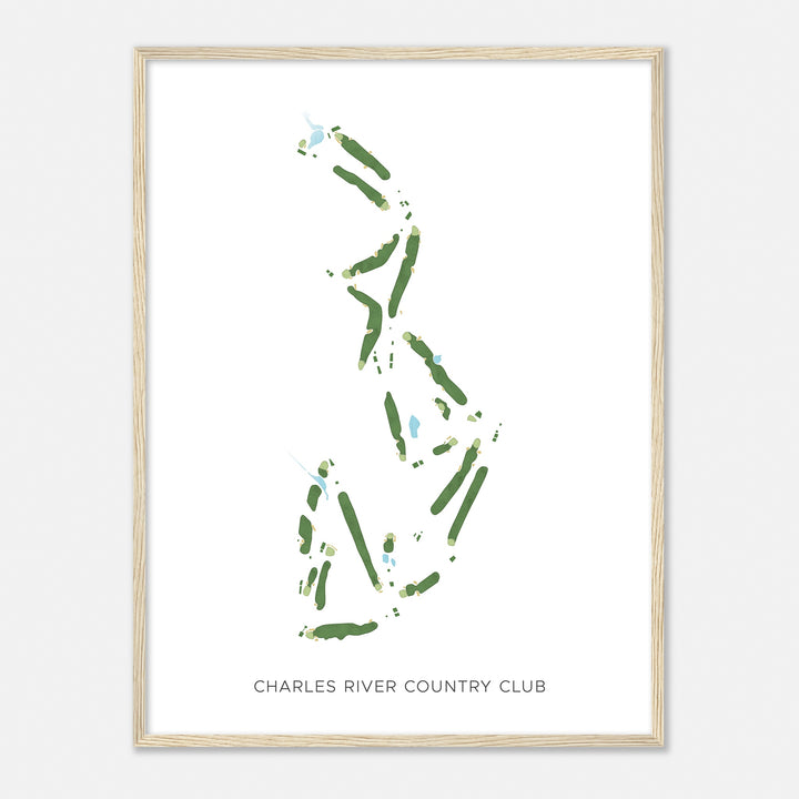 Print of Charles River Country Club Modern Map