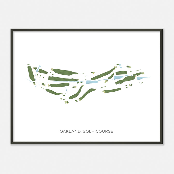 Print of Oakland Golf Course Modern Map