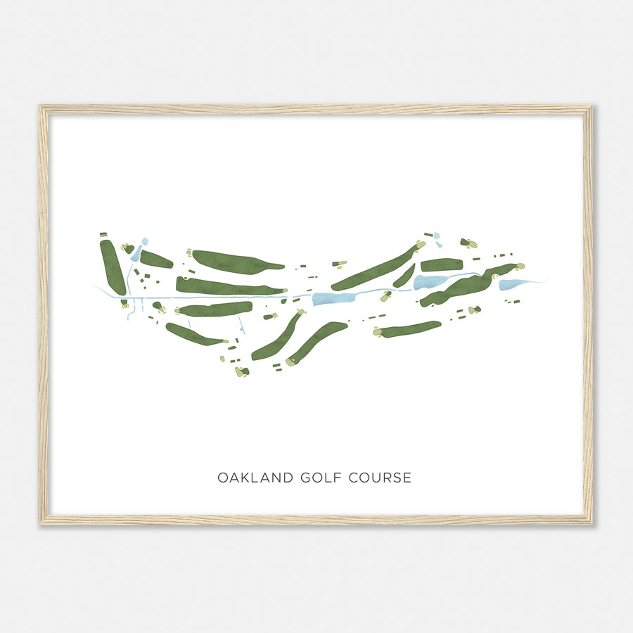 Print of Oakland Golf Course Modern Map