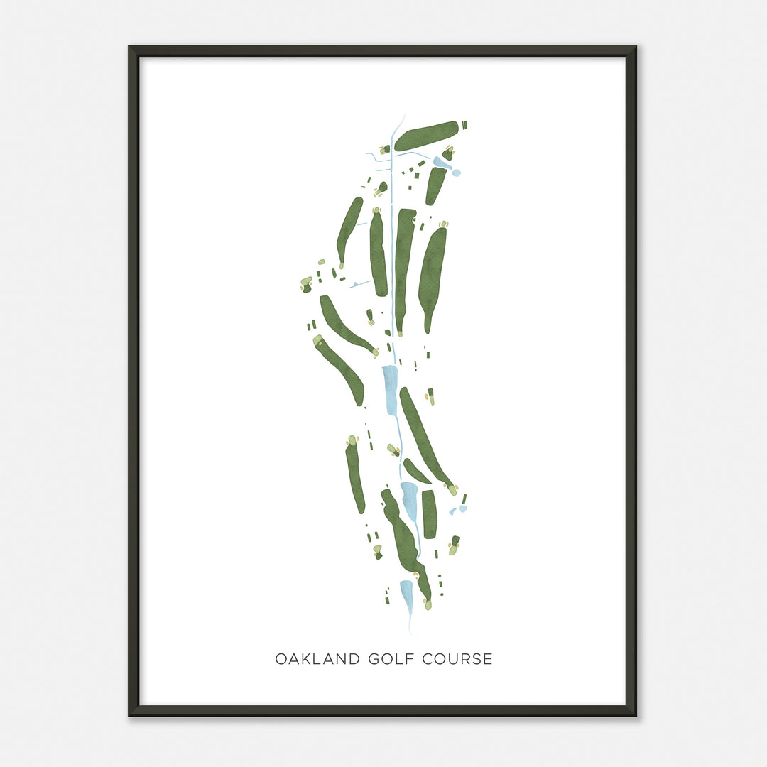 Print of Oakland Golf Course Modern Map