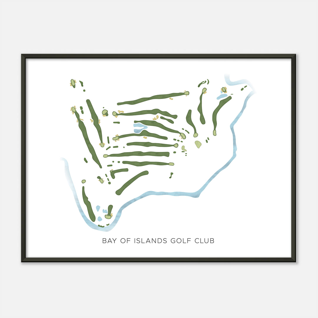 Print of Bay Of Islands Golf Club Modern Map