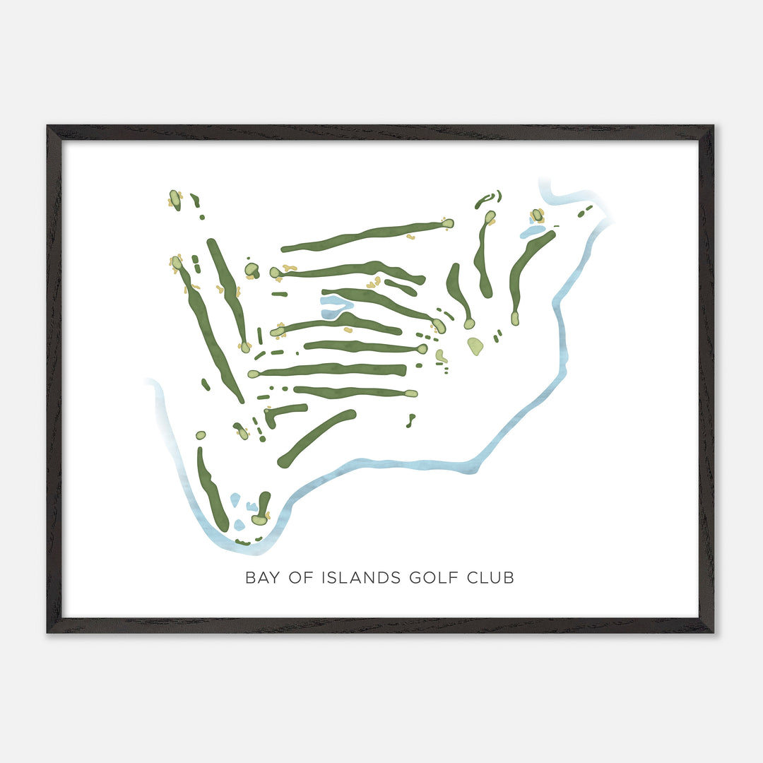 Print of Bay Of Islands Golf Club Modern Map