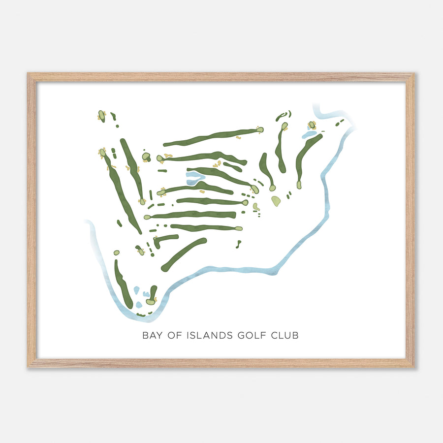Print of Bay Of Islands Golf Club Modern Map