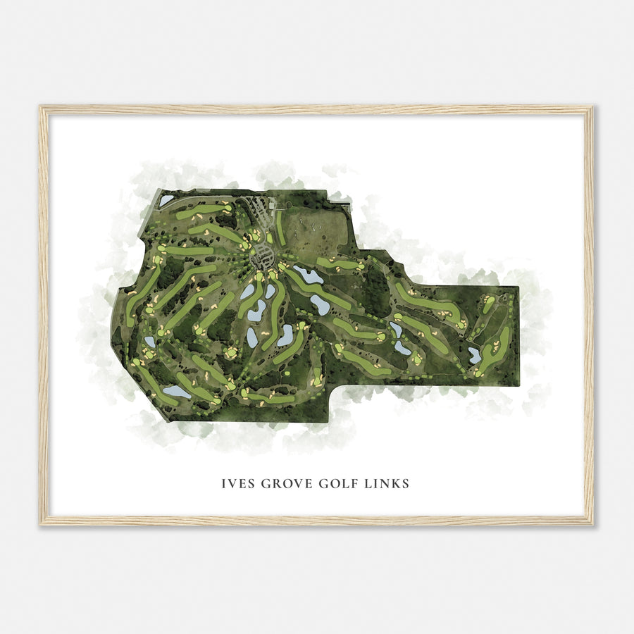 Print of Ives Grove Golf Links Classic Map