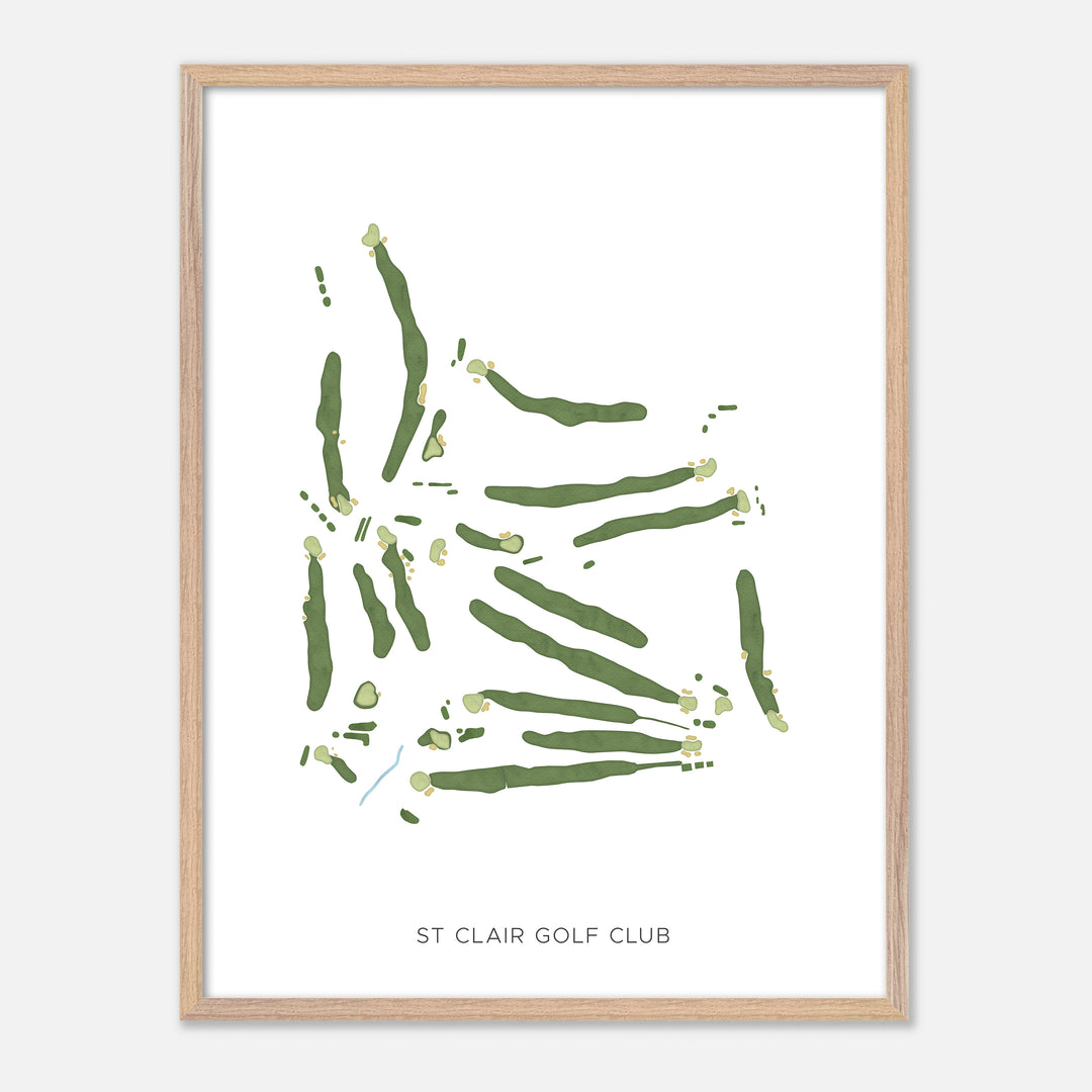 Print of St Clair Golf Club Modern Map