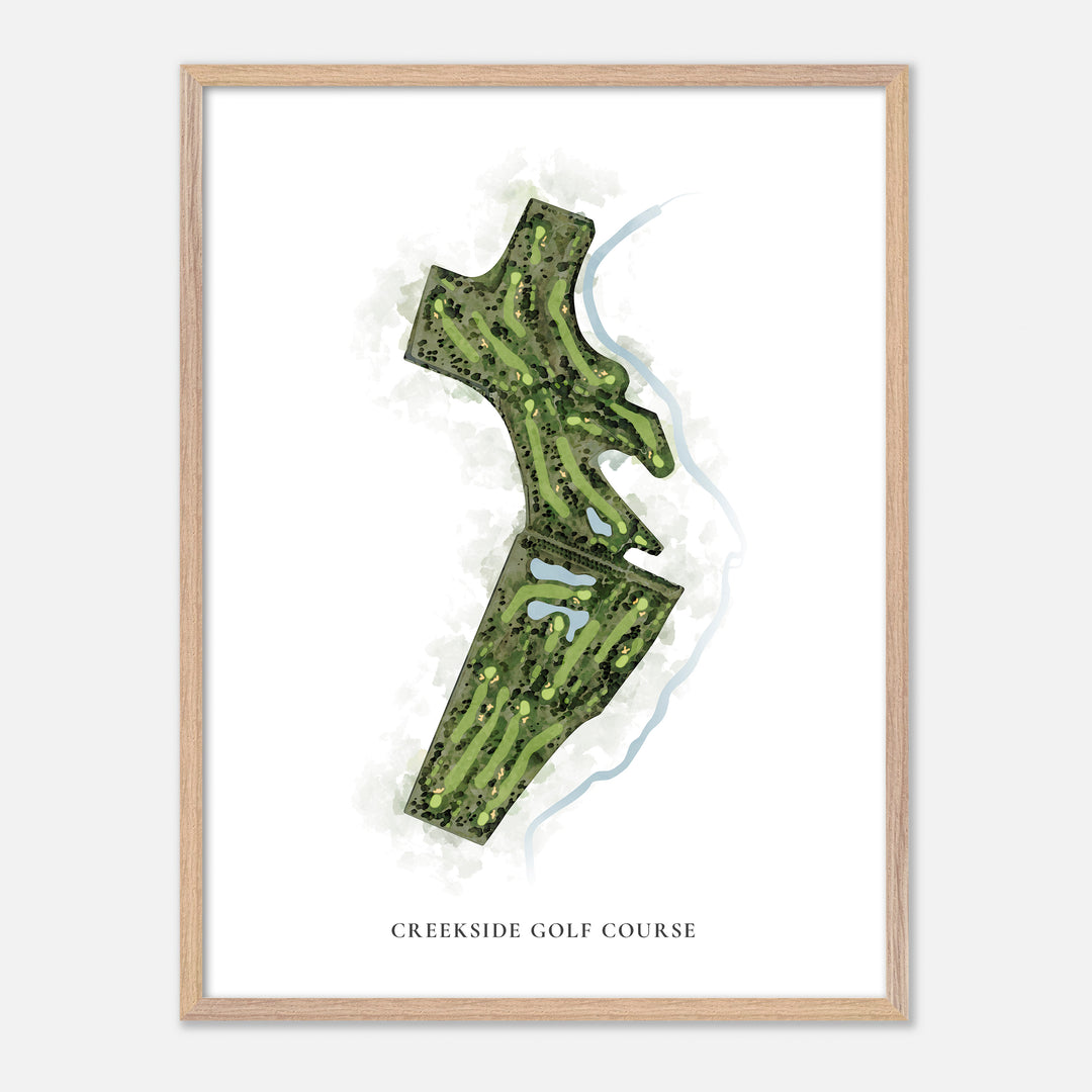 Print of Creekside Golf Course Classic Map