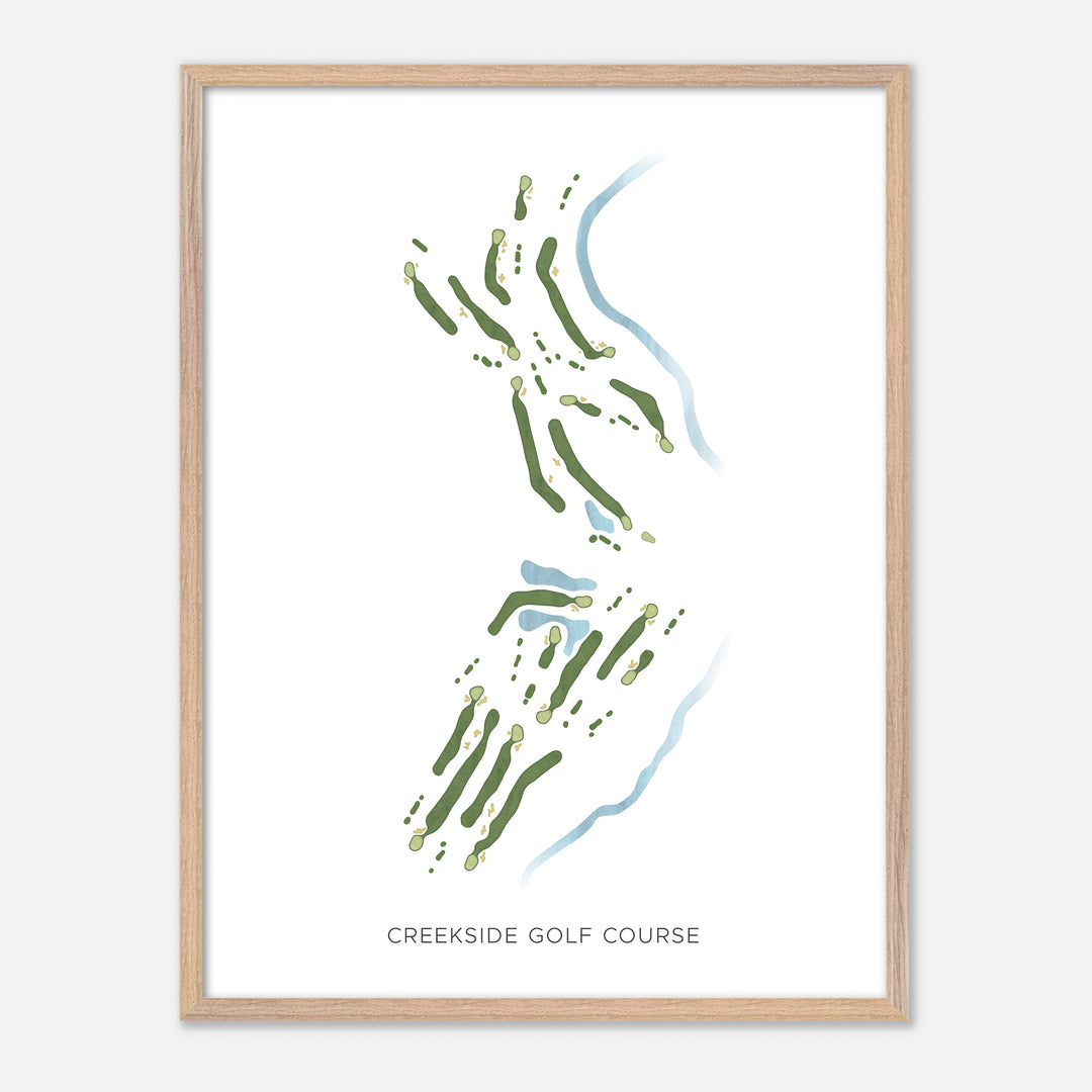 Print of Creekside Golf Course Modern Map