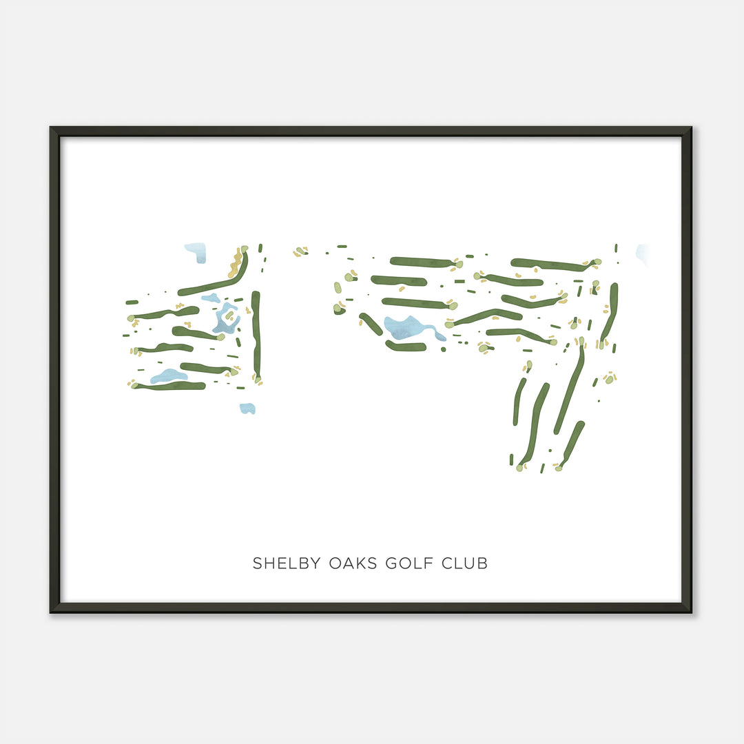 Print of Shelby Oaks Golf Club Modern Map
