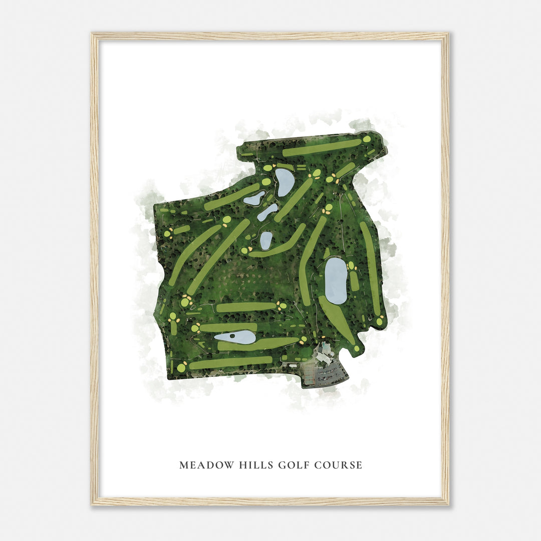 Print of Meadow Hills Golf Course Classic Map