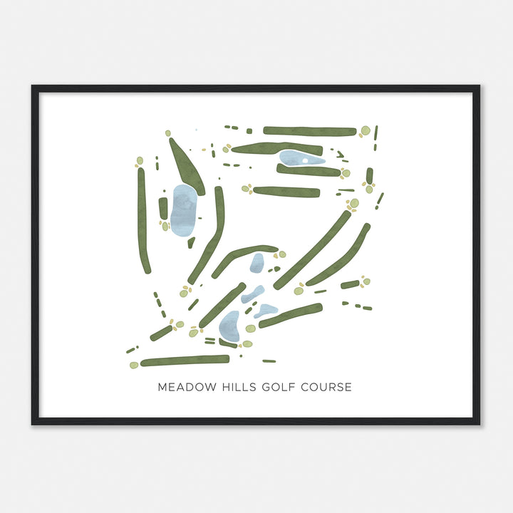 Print of Meadow Hills Golf Course Modern Map