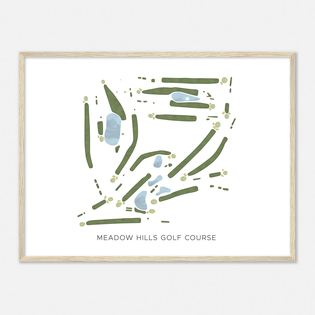 Print of Meadow Hills Golf Course Modern Map