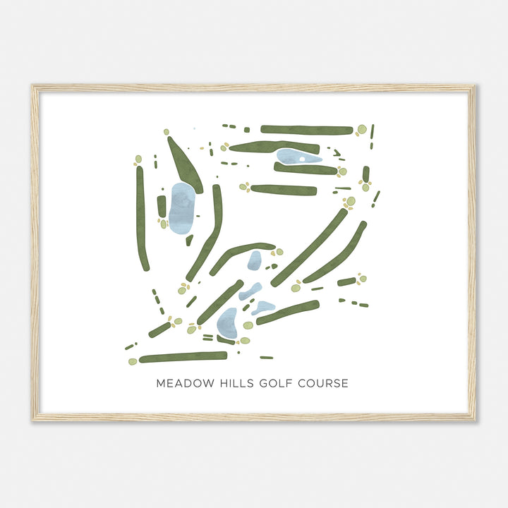 Print of Meadow Hills Golf Course Modern Map