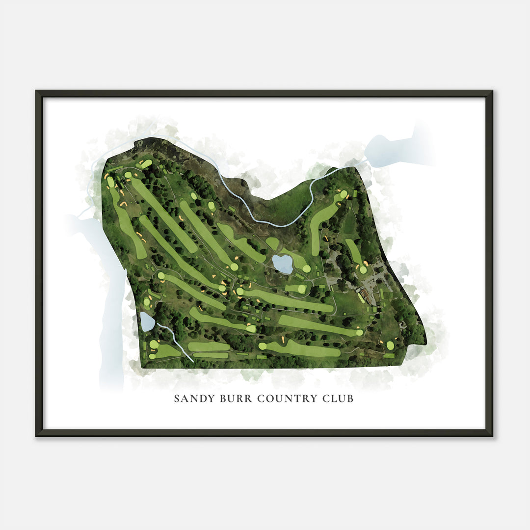Print of Sandy Burr Country Club Classic Map
