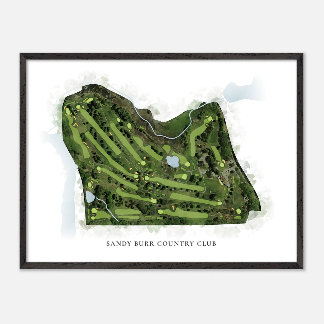 Print of Sandy Burr Country Club Classic Map