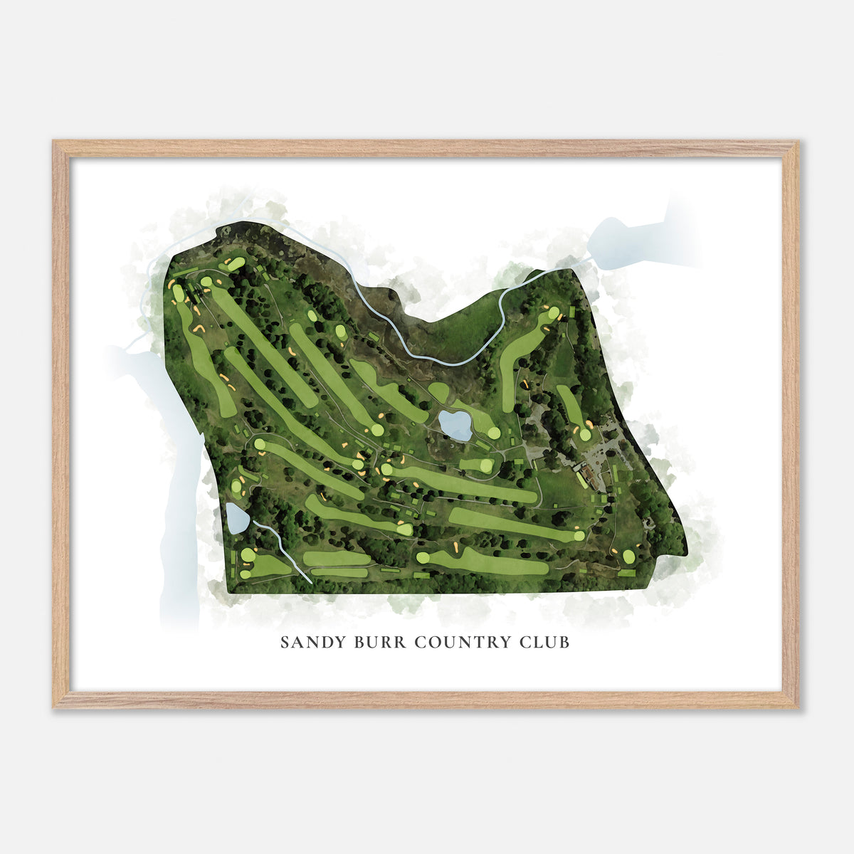 Print of Sandy Burr Country Club Classic Map