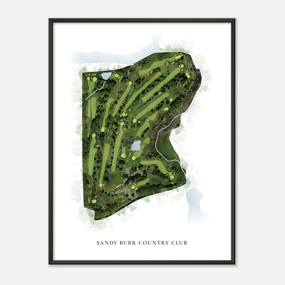 Print of Sandy Burr Country Club Classic Map