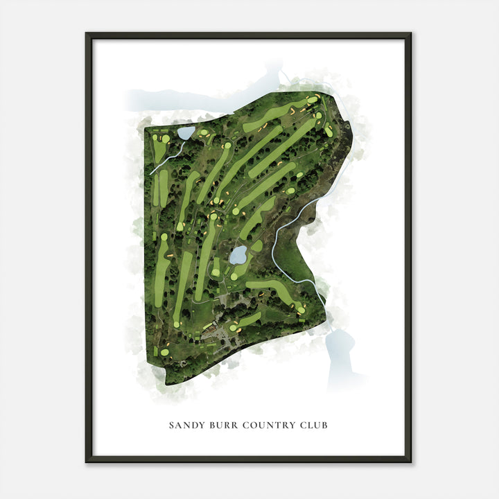 Print of Sandy Burr Country Club Classic Map