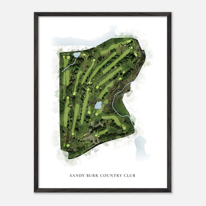 Print of Sandy Burr Country Club Classic Map