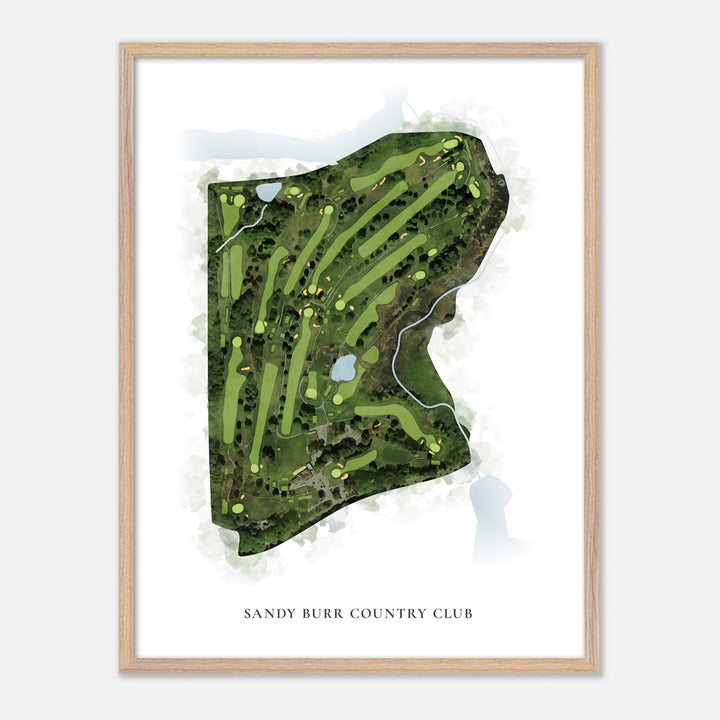 Print of Sandy Burr Country Club Classic Map