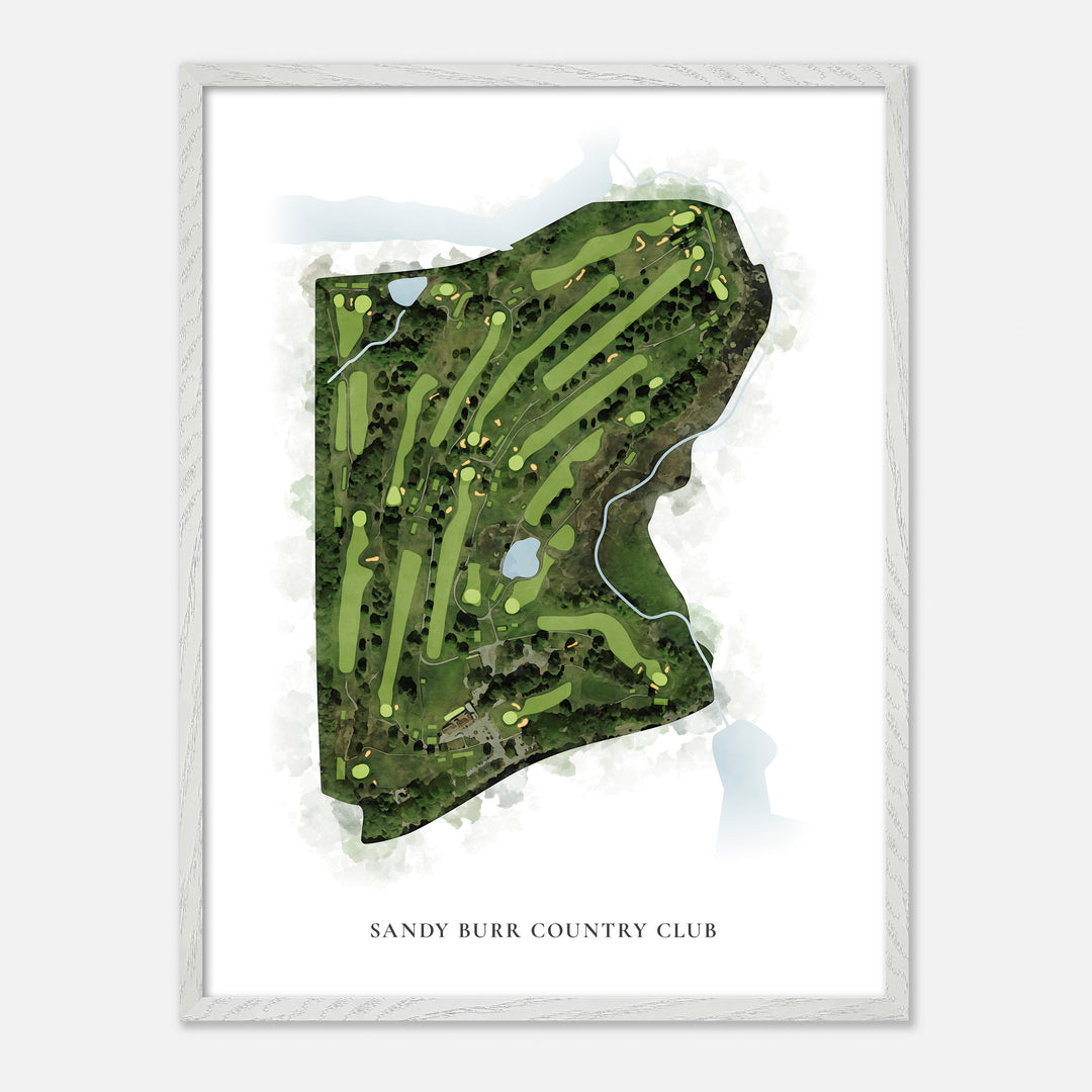 Print of Sandy Burr Country Club Classic Map