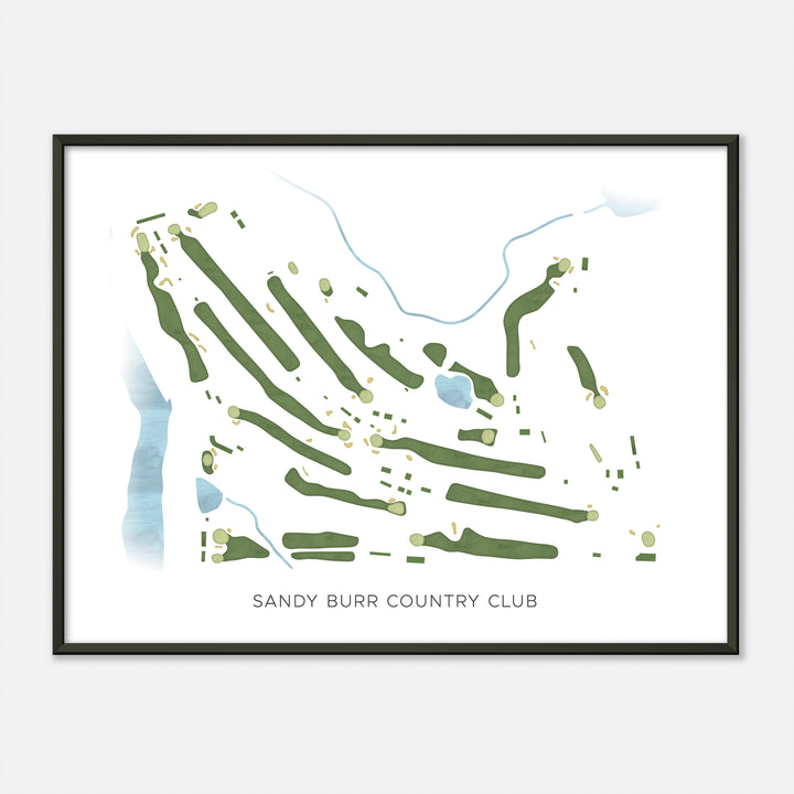 Print of Sandy Burr Country Club Modern Map