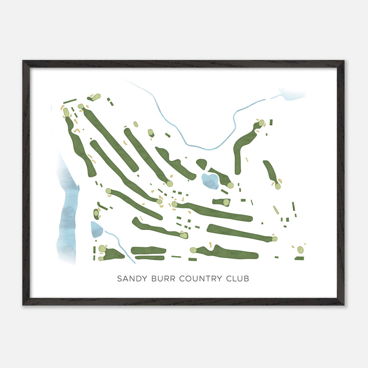 Print of Sandy Burr Country Club Modern Map