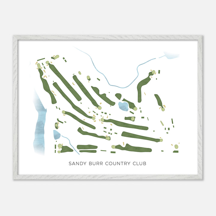 Print of Sandy Burr Country Club Modern Map