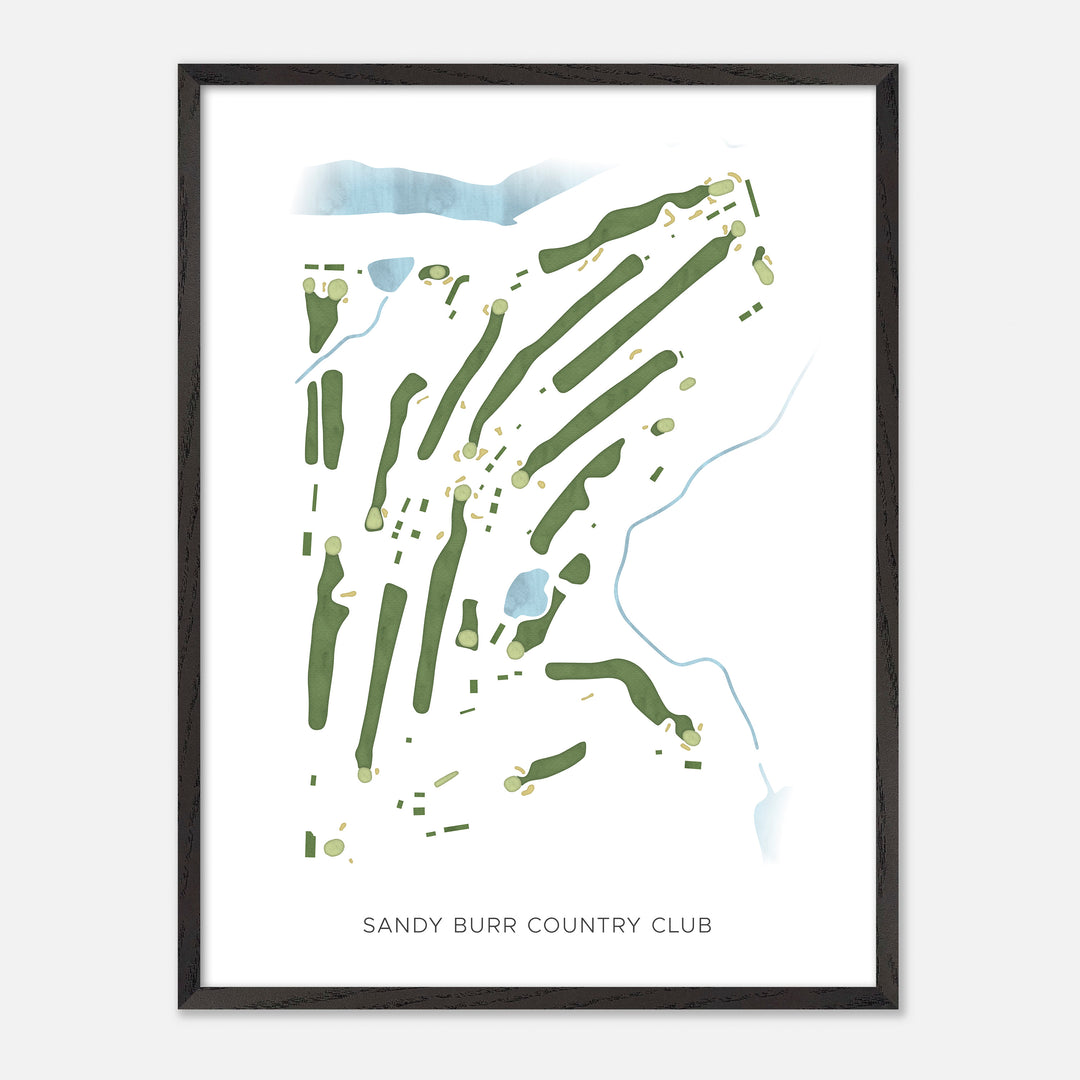 Print of Sandy Burr Country Club Modern Map