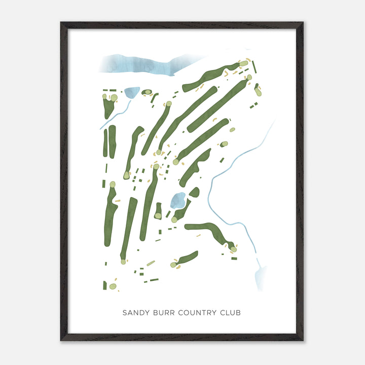 Print of Sandy Burr Country Club Modern Map