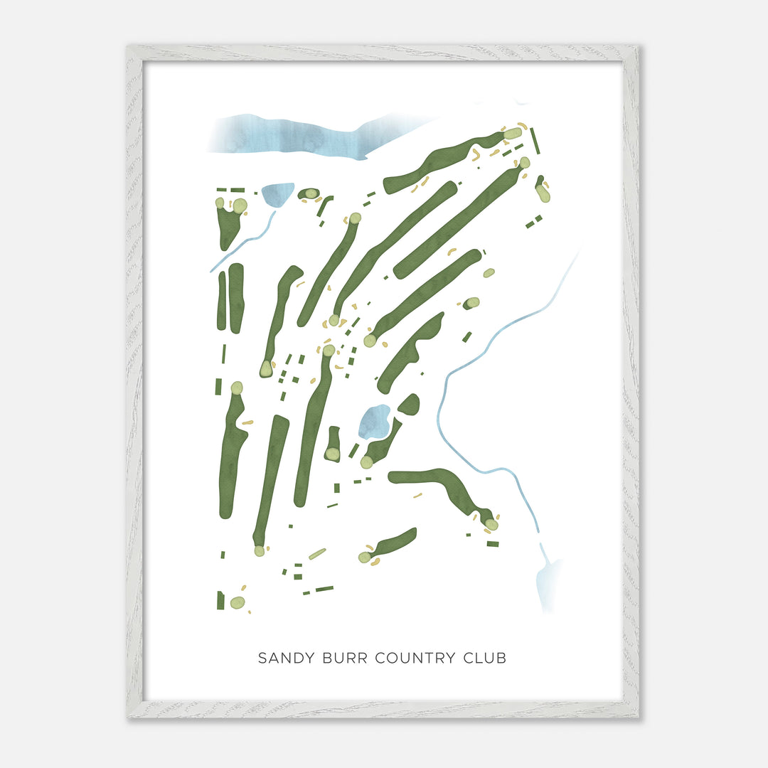 Print of Sandy Burr Country Club Modern Map