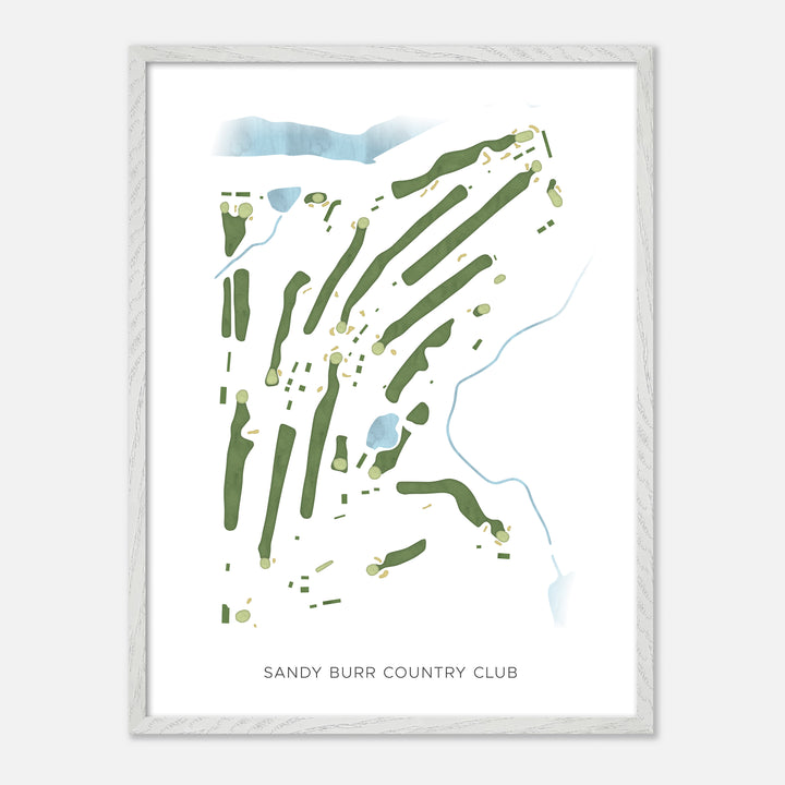 Print of Sandy Burr Country Club Modern Map
