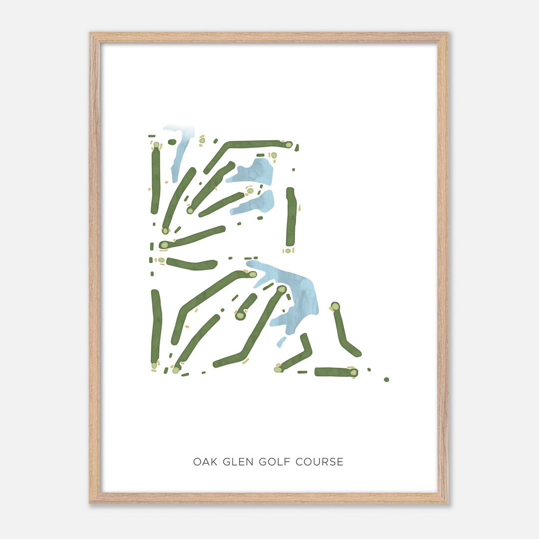 Print of Oak Glen Golf Course Modern Map