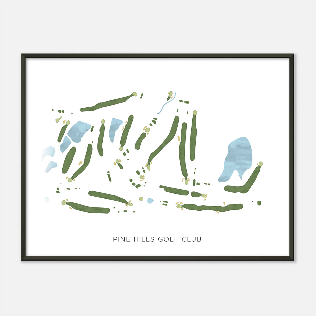 Print of Pine Hills Golf Club Modern Map