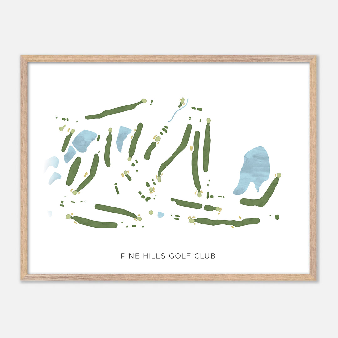 Print of Pine Hills Golf Club Modern Map