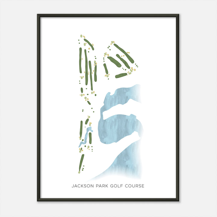 Print of Jackson Park Golf Course Modern Map