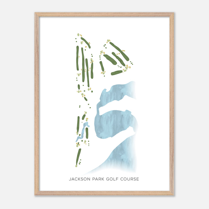 Print of Jackson Park Golf Course Modern Map