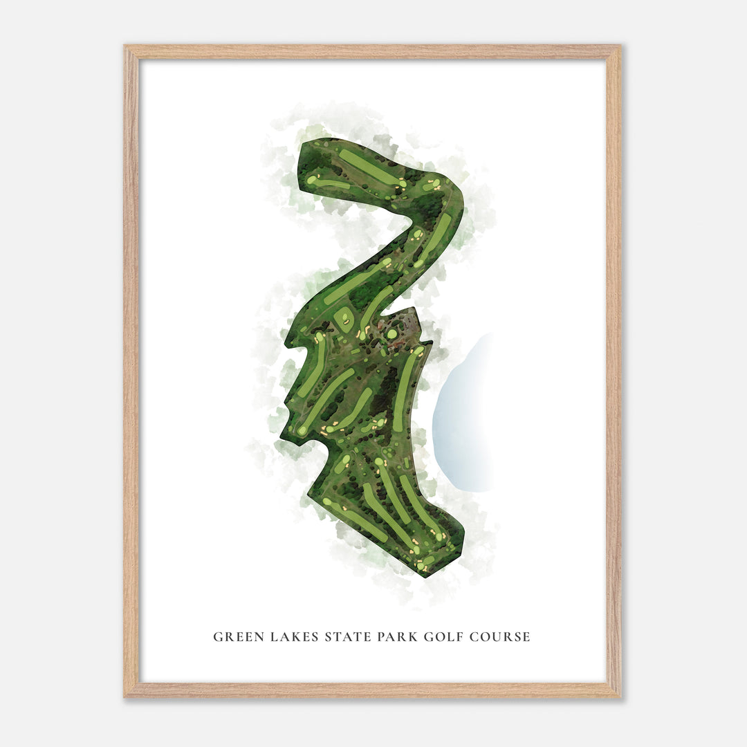 Print of Green Lakes State Park Golf Course Classic Map