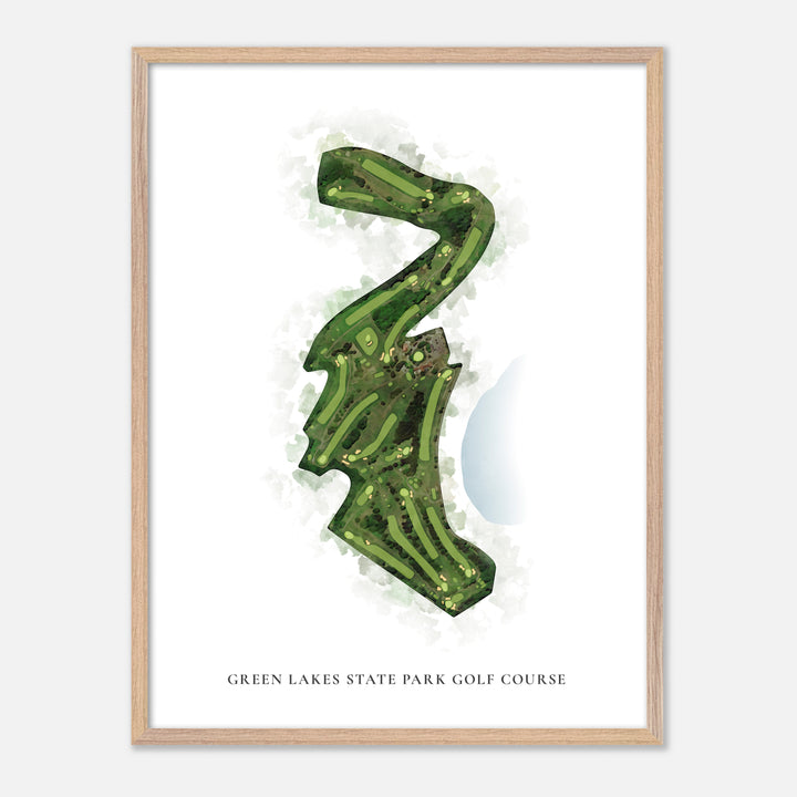 Print of Green Lakes State Park Golf Course Classic Map