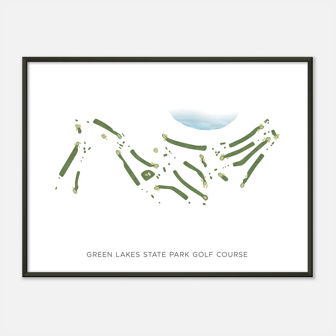 Print of Green Lakes State Park Golf Course Modern Map
