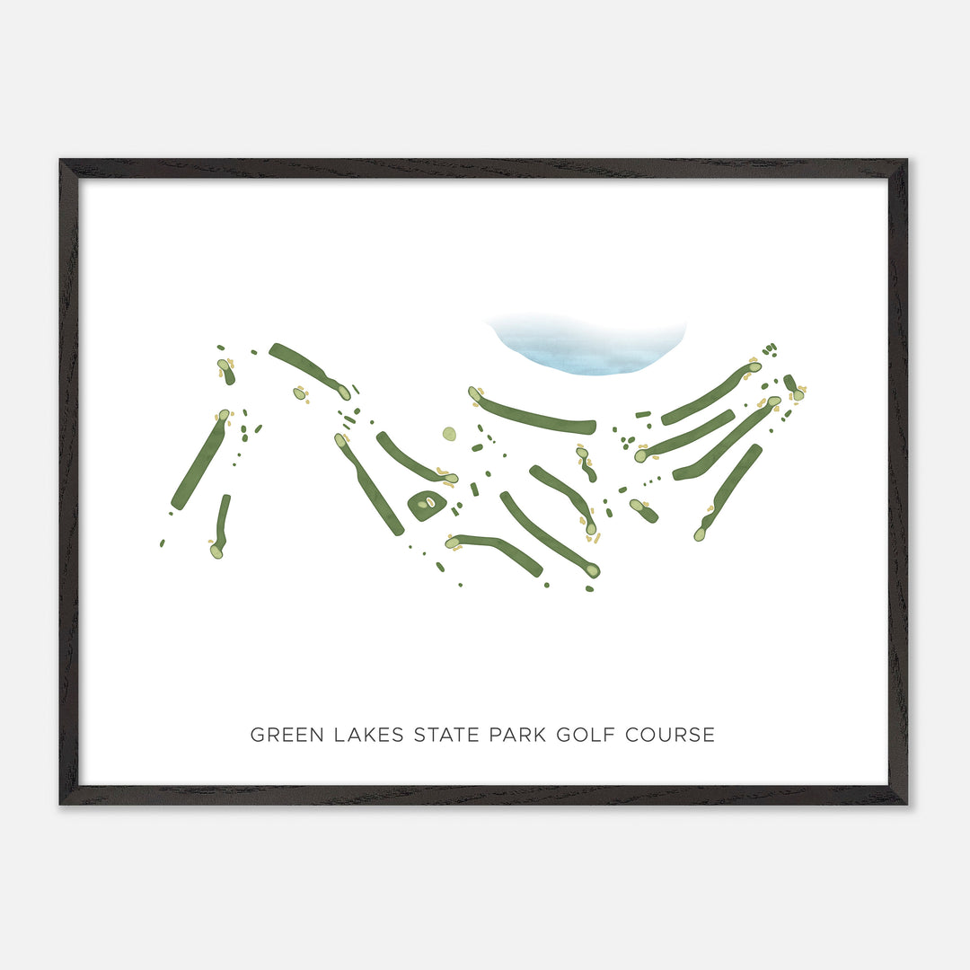 Print of Green Lakes State Park Golf Course Modern Map