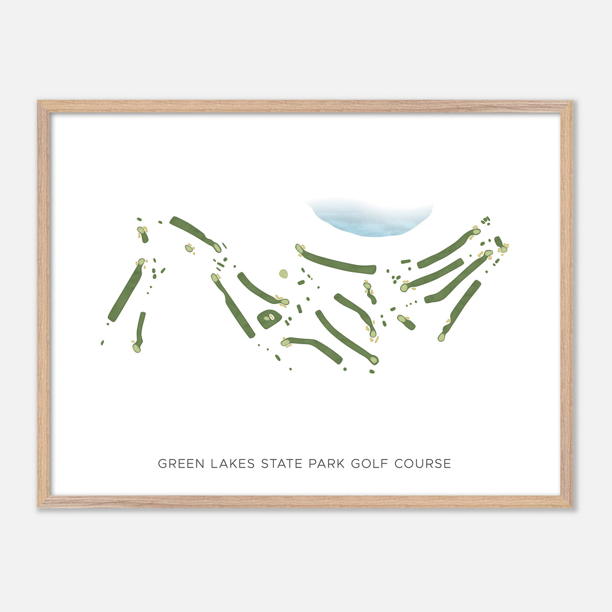 Print of Green Lakes State Park Golf Course Modern Map