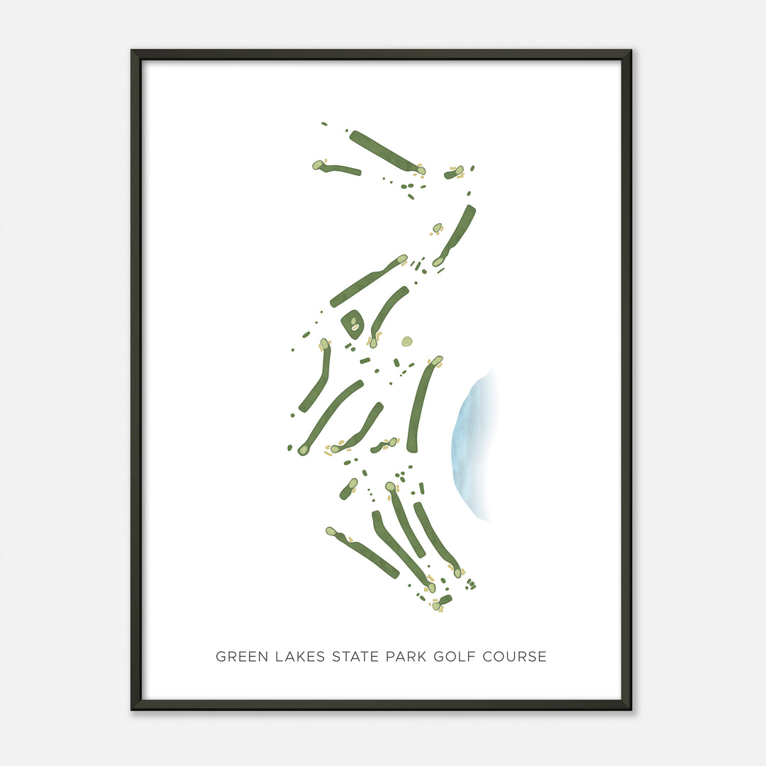 Print of Green Lakes State Park Golf Course Modern Map